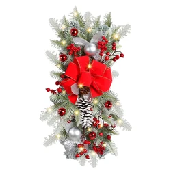 Christmas Swag Wreath Pendants Ornament Atmosphere Decorative Garland Door Window Decoration Staircase Wreath Party Supplies