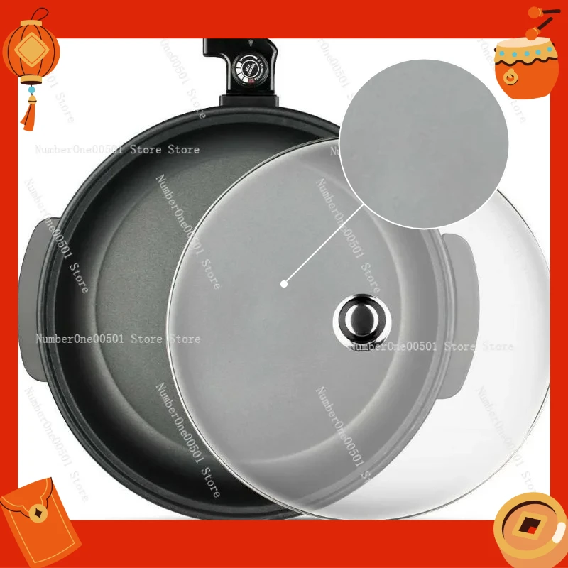 Multifunctional Electric Pizza Maker Hot Pot Non Stick Frying Pan Cooker Steamer Home Kitchen