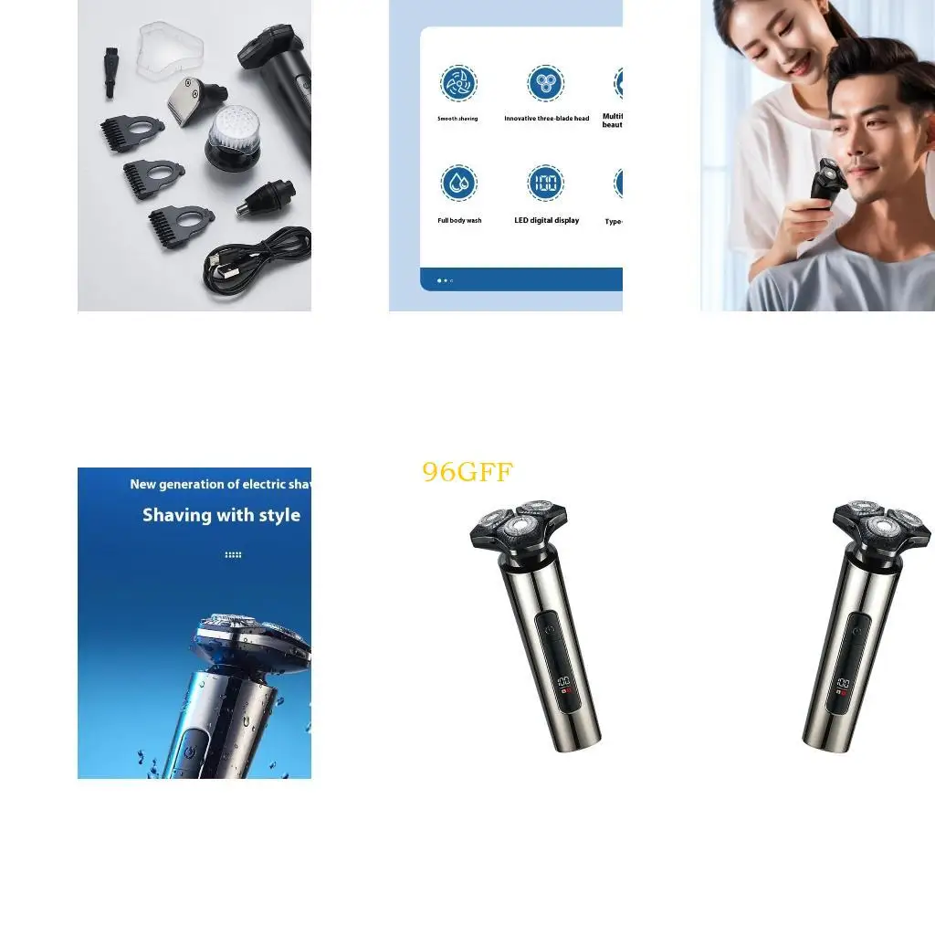 

96GF Multefuntional Small Electric Shaver с тремя конструкциями головки IPX7.