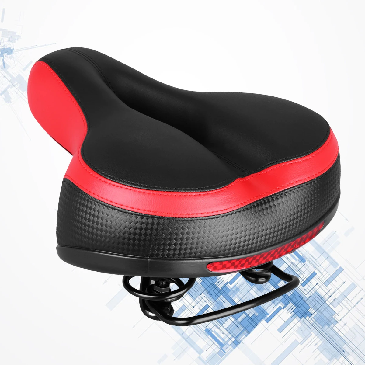 Reflective Bike Saddle Shockproof Comfortable Spring Seat Red Cushion Cycling Pad Bike Saddle Cycling Seat Pad