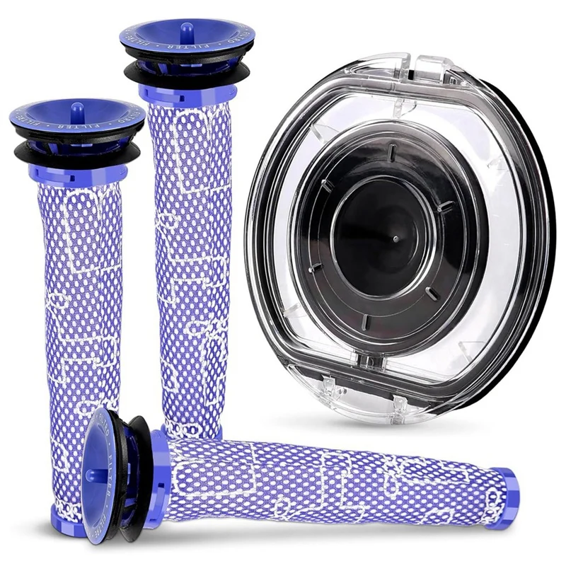 Couvercle de Poussière et 3 Pré-Livre de Remplacement pour Aspirateur Dyson V6, Collecteur, DC44, DC58, DC59, DC62, DC72, DC74