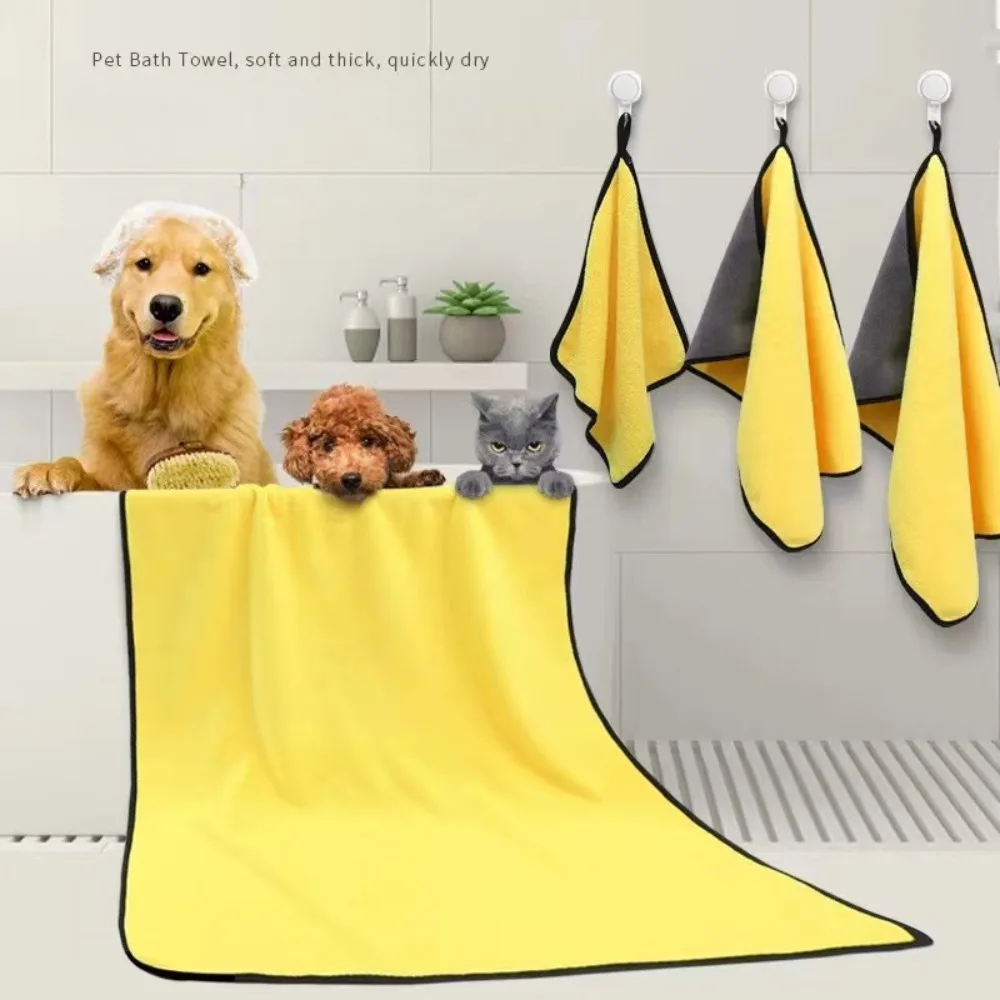 E5 Quick-drying Pet Dog Accessories Cat Towels Soft Fiber Towels Water-absorbent Bath Towel Pet Shop Cleaning Towel Pet Supplies