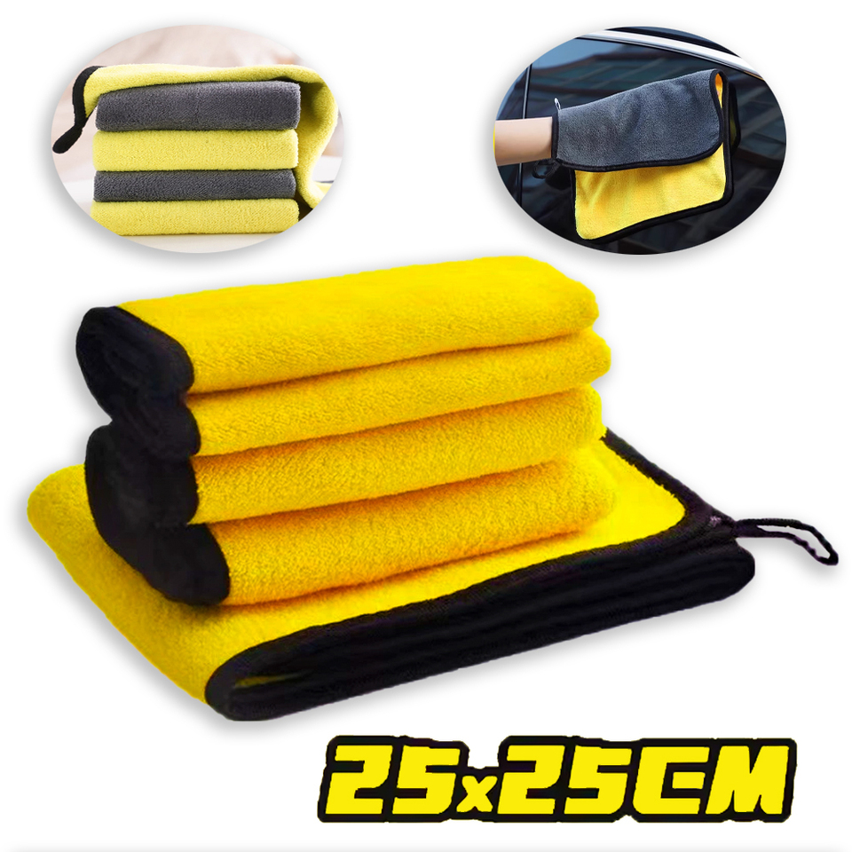 Thickened Double-Sided Super Absorbent Quick-Drying Coral Fleece Car Wash Towel with Logo Customization for Car Cleaning