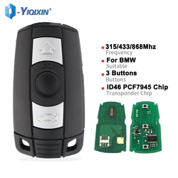 YIQIXIN Remote Key Keyless Go For BMW 1 3 5 6 Series CAS3 E61 E90 E82 E70 X5 X6 315/433/868Mhz PCF7945 Chip Auto Smart Car Fob