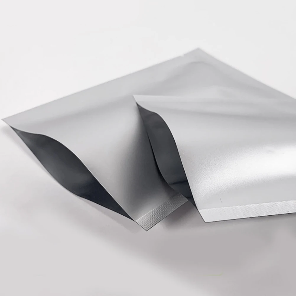 

100pcs Aluminum Foil Packaging Bags Silver Mylar Flat Food Storage Pouch Heat Sealable Airtight 8X12 For Cosmetics Seasoning Tea