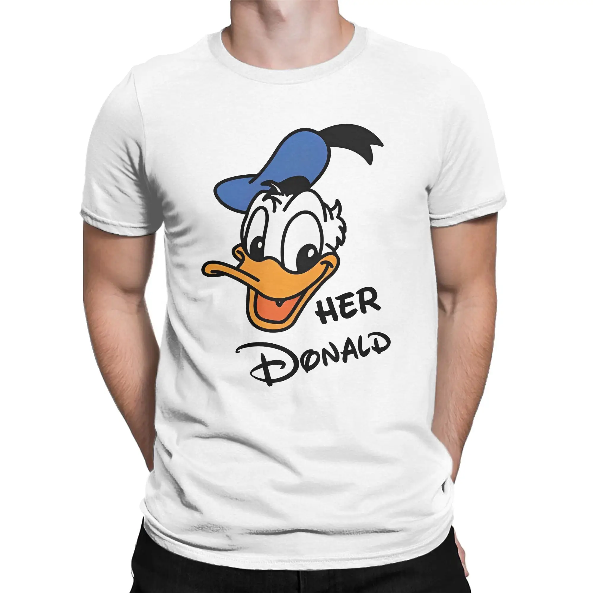 Her Donald and His Daisy Couple T Shirts Men's Pure Cotton T-Shirts Round Collar Valentine's Day Tees Short Sleeve Tops Party