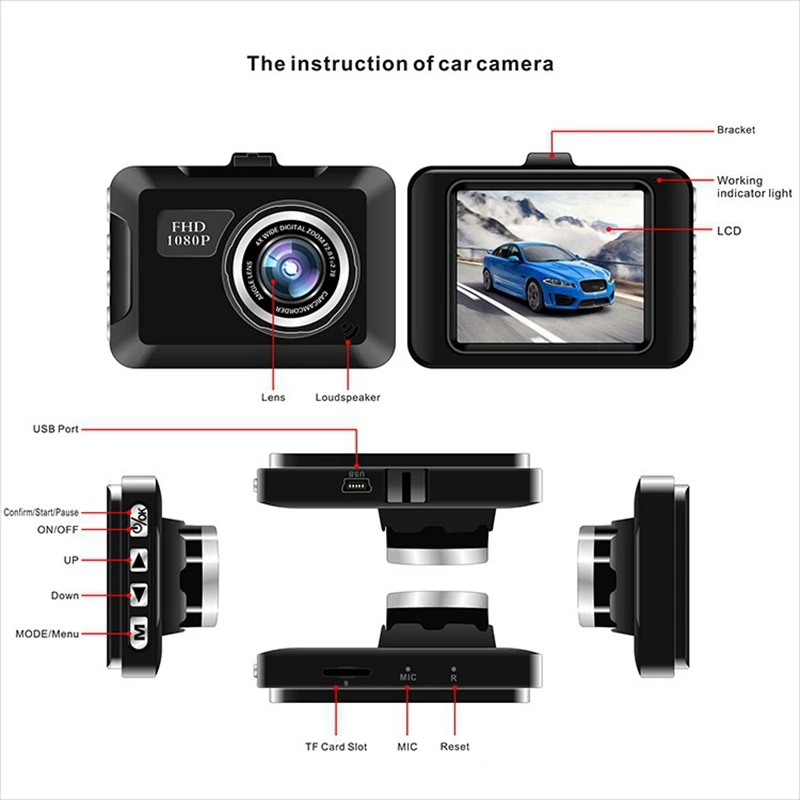 2X Mini DVR Car Camera Camcorder 1080P Full HD Video Registrator Parking Recorder Loop Recording 2.2 Inch Dash Cam Night