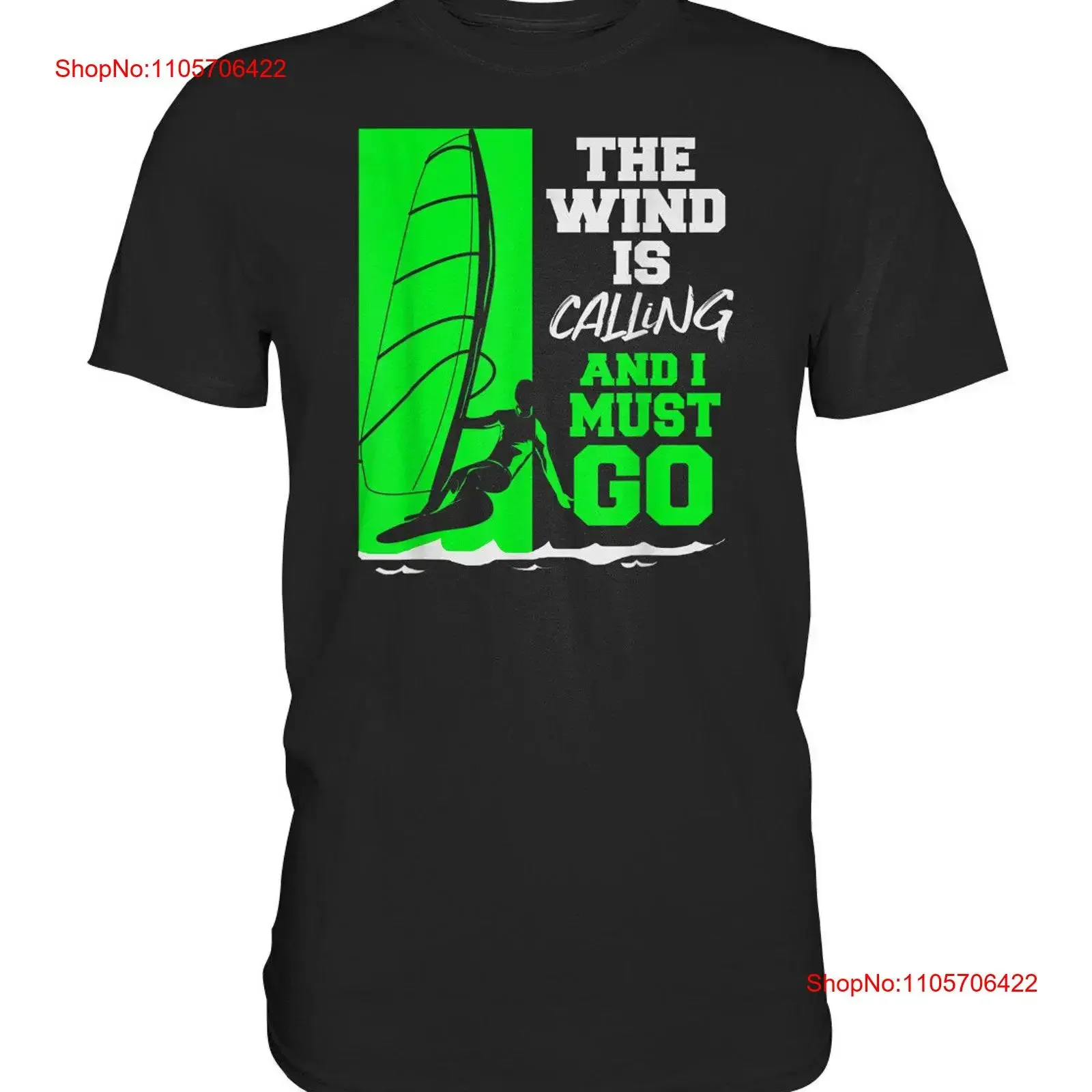 Windsurfer sayings Wind is Calling Windsurfing T Shirt Premium vintage Washed Stylish homme Comfortable Stretched Breathable