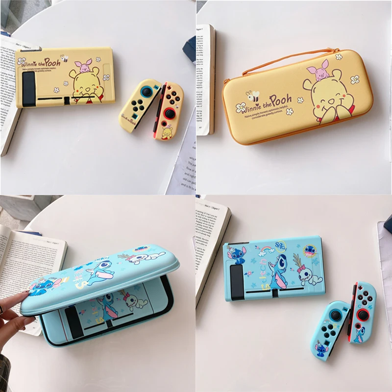 Disney Winnie Stitch For Switch Case Protective Split Housing Box For Nintendo Switch Accessories NS Console TPU Storage bag