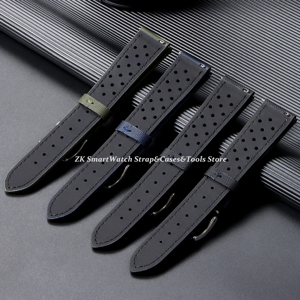 Premium Quality Nylon Sailcloth Watch Strap 18mm 20mm 22mm Band Waterproof Fabric Bands Quick Release Wristband Belt Accessories
