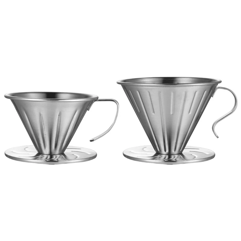 Coffee Dripper Stainless Steel V Shaped Dripper Coffee Funnel for Hand Brewed