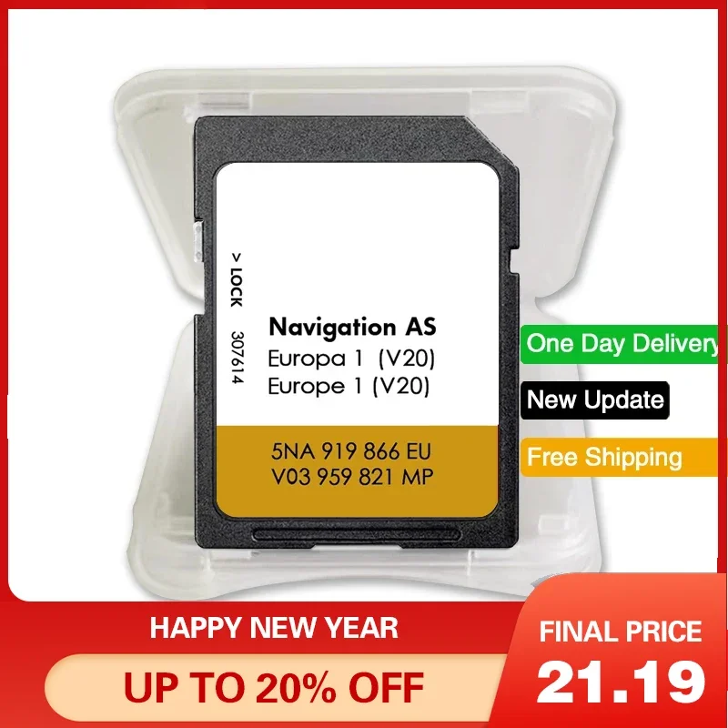 Genuine for VW V20 AS Europe Sat Nav SD Card Software Navi 5NA919866EU 32GB Naving Map Card