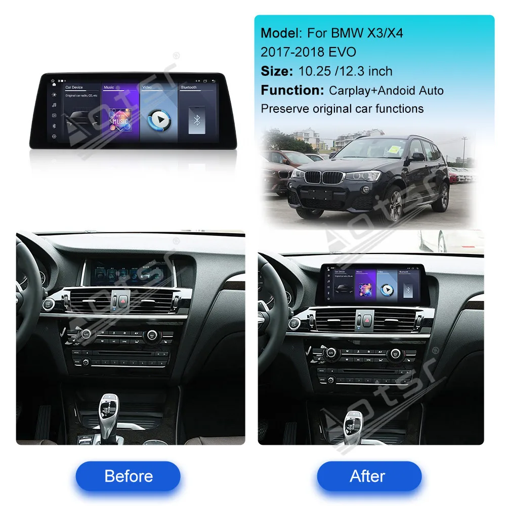 Linux Android Auto Carplay 12.3 Inch For BMW X3 X4 2017 2018 Car Multimedia Automotive GPS Navigation Car Radio Stereo Head Unit