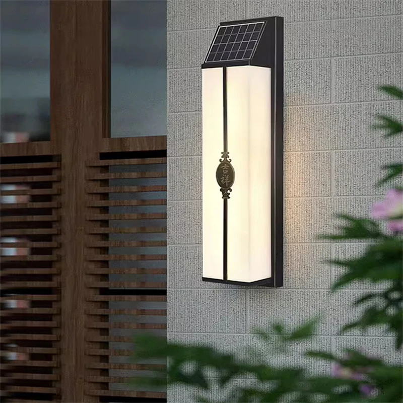 Contemporary Solar Outdoor Wall Lamps Simplicity Waterproof Balcony Hallway Courtyard Villa Gate Hotel