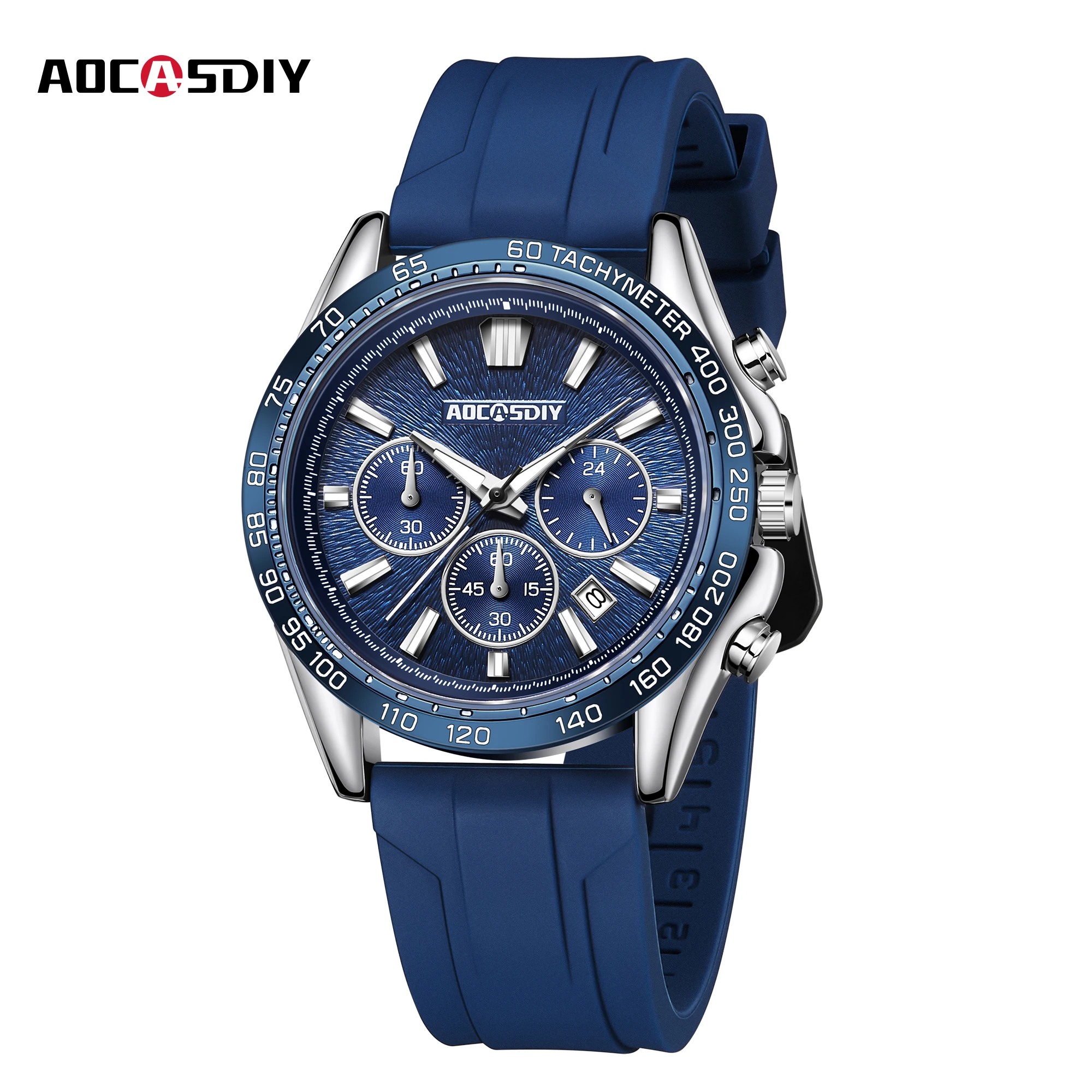 AOCASDIY New Trend Men\'s Watch Students Business Leisure Sports Uwristwatch Multi-Functional Waterproof Luminous Calendar Clock