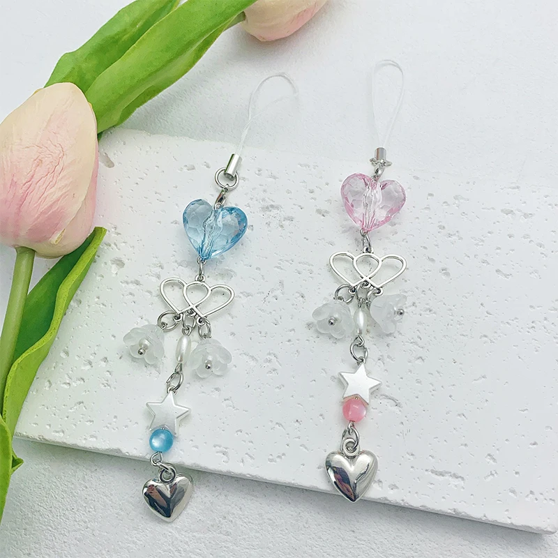 Cute Simple Star Heart Bowknot Bag Charm Keychain Kawaii Women's Pendant Car Keychain Exquisite Backpack Decoration Gift