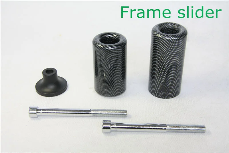 

For 2003 2004 Kawasaki Ninja ZX6R / ZX6RR 03 04 Motorcycle bike No Cut Frame Slider Crash Protector Black / Carbon