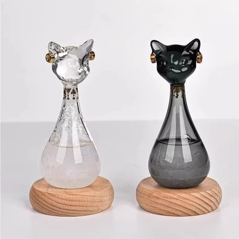 2026 Unique Glass Figurines Weather Forecast Bottle Desk Accessories Tea Table Ornament Animal Figurine Table Top Items Decorati