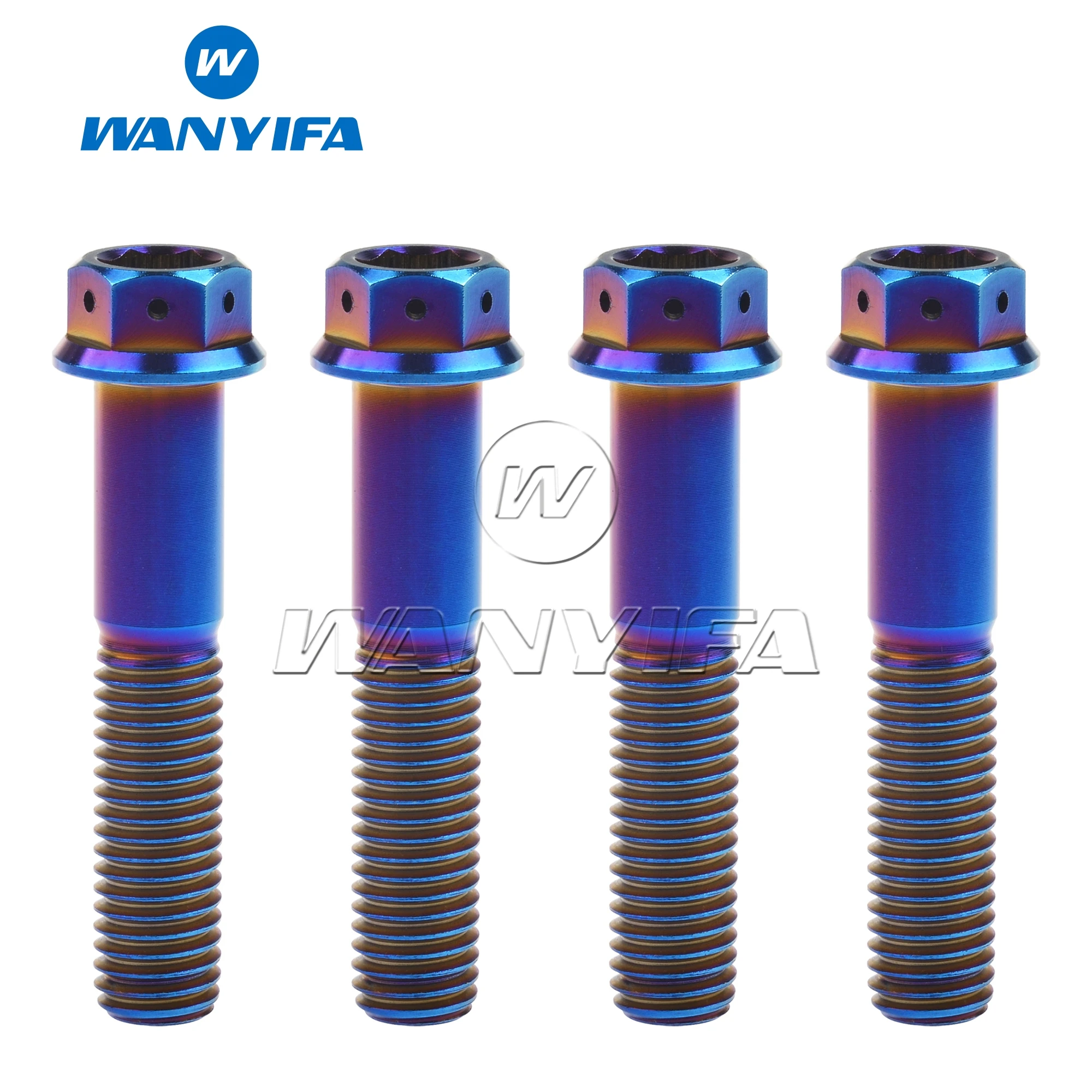 Wanyifa Titanium Bolt M8x15/20/25/30/35/40/45/50/55mm Flange Inner Hexagon Head Screws for Motorcycle Brake Calipers 4/10pcs