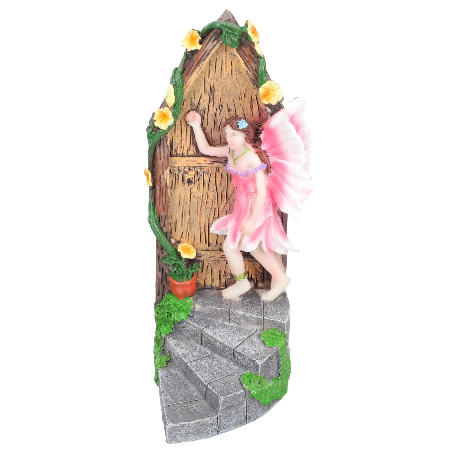 Fairy Door Decoration Resin Miniature Elf Door Statue Tiny Scene Adornment for Garden Tree Stump Indoor Outdoor Whimsical