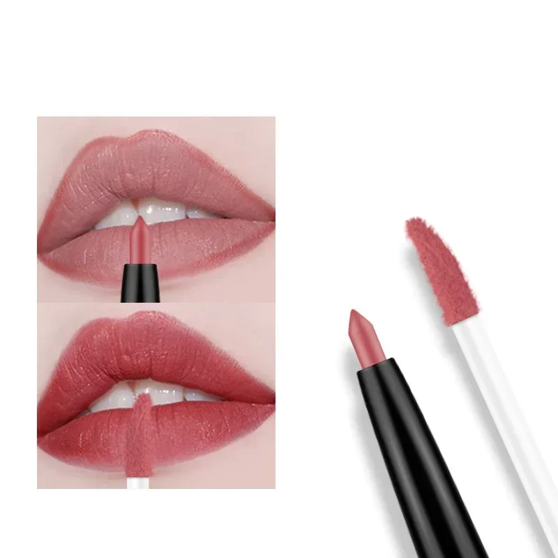 2021 Hot Sale Sexy Women 20 color multi-function double head durable waterproof nude color makeup lipstick, red lip pencil.