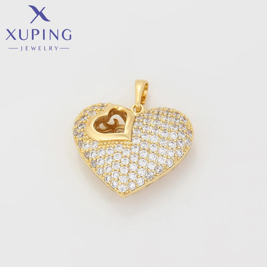 Xuping-collar con colgante de corazón para mujer, joyería romántica de aleación de cobre, Color dorado, regalo de cumpleaños, X000602698