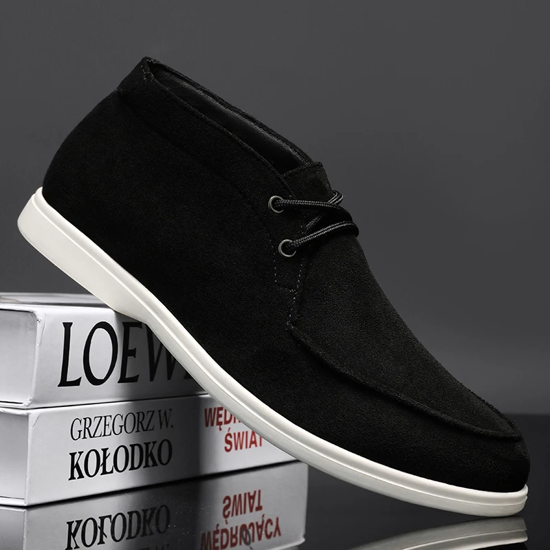 

Ankle Casual Shoes For Men Waterproof Suede Lace-Up Autumn Sneakers Size 40-45 Mocasines Man