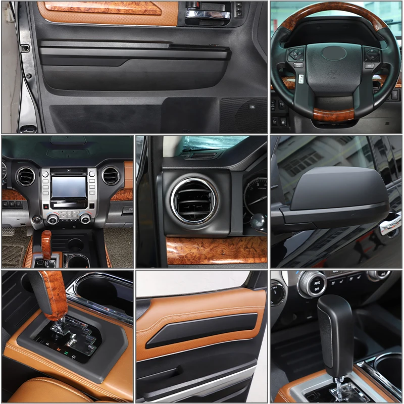 

Для Toyota Tundra 2014-2021 ABS матовый черный автомобильный центральная консоль панель переключения передач накладка наклейки интерьер автоаксессуары
