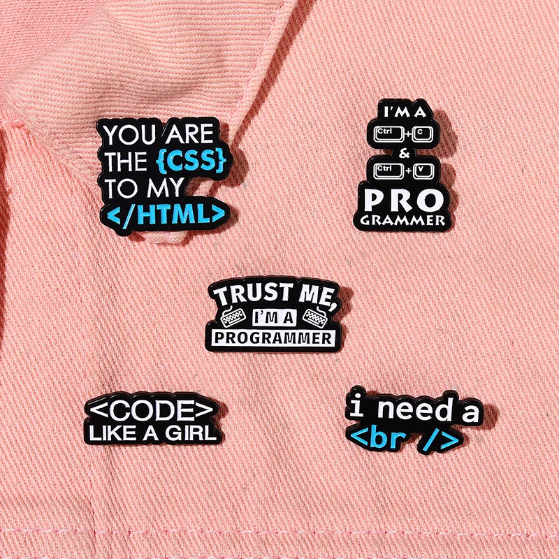 Programmer Enamel Pins Custom Creative Codes Puns Brooches Lapel Badges Funny I Need a Break Jewelry Gift for Kids Friends