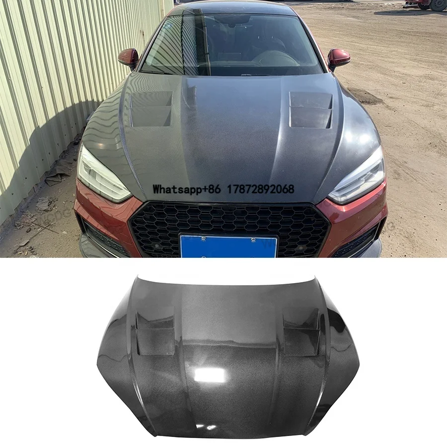 

Carbon Fiber Front Hood for A5 S5 B9 2017-2020 New Car Front Bumper Hood Bonnet Air Vent Cover Car Bodykit