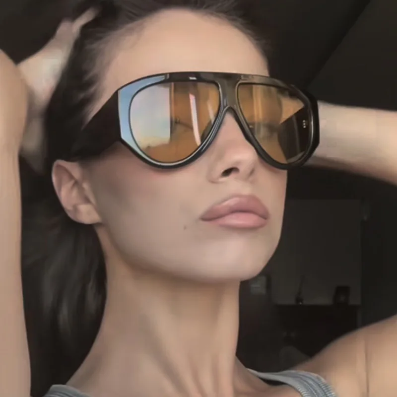 

Retro Luxury Oversized Oval Sunglasses Women Brand Designer New Fashion Vintage Large Frame Sun Glasses Black Shadow Femalex Men
