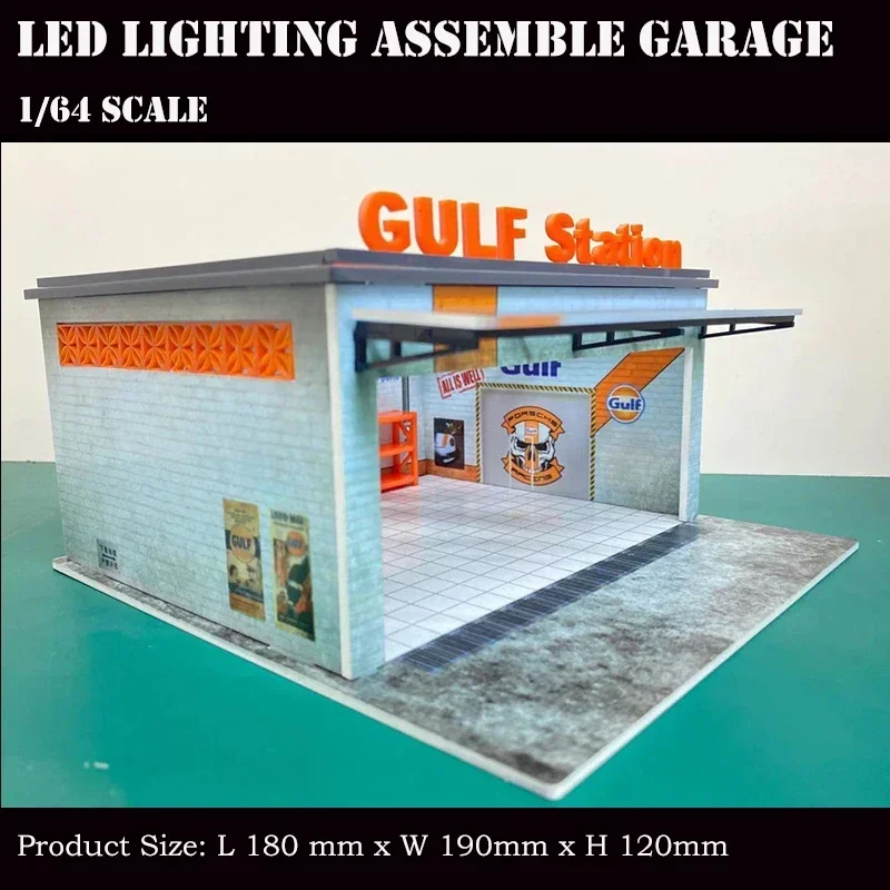 Assemble Diorama 1:64 LED Lighting Garage Model Car Parking Station - Gulf Coating