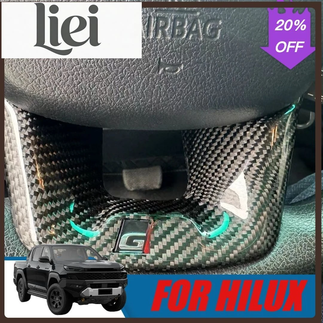 for-15-25-toyota-hilux-revo-fortuner-gr-carbon-fiber-steering-wheel-decorative-frame-interior-accessories-replacement-custom-fit