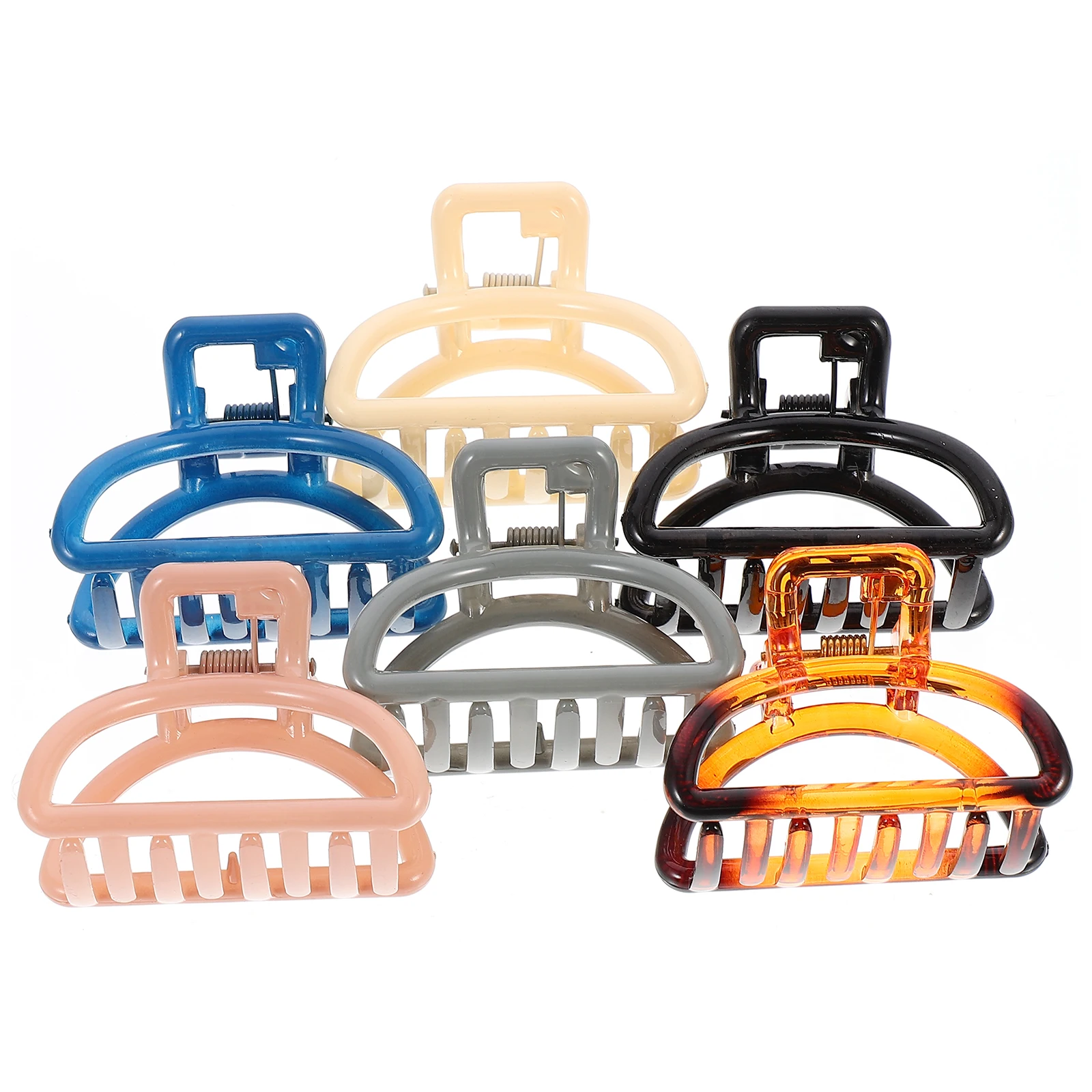 

6pcs Hair Claw Clips Ponytail Barrette Orange Modeling Accessories Durable Resin Material Stylish Hair Accessories
