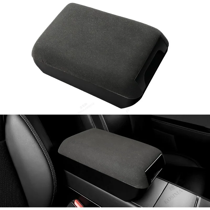 For Tesla Model Y Juniper 2025 2026 Suede Armrest Box Raised Storage Privacy Space Elbow Support Long Trip Durable Interior