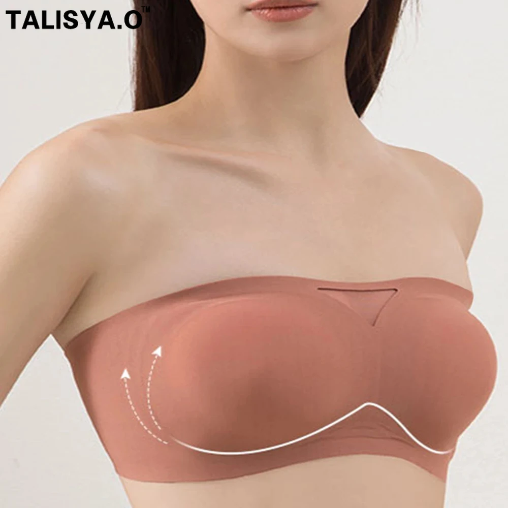 TALISY A.O-Sujetador sin tirantes para mujer, Top de tubo sin aros, lencería invisible sin costuras, Bralette suave y Sexy, envío directo