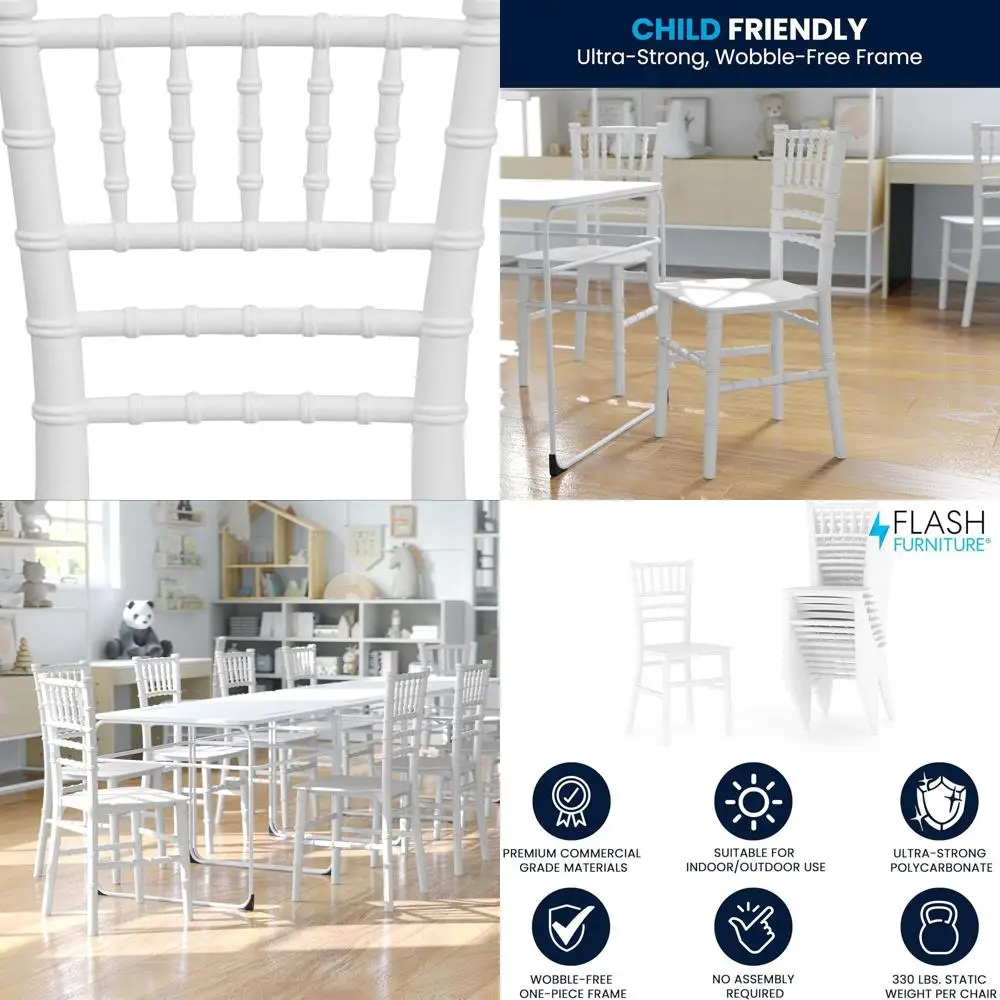 

Детские стулья из полимерной смолы, для коммерческого и домашнего использования, 330 фунтов. Весовые гири, набор из 10 штук, белые