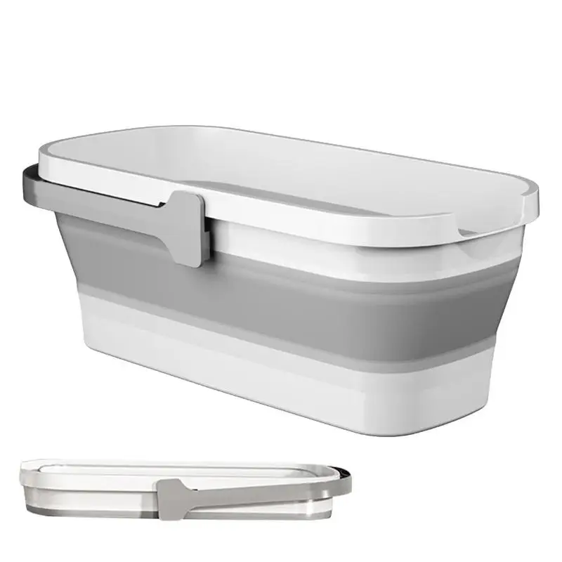 Folding Water Basin Camping Supplies Plastic Bucket Washbasin For Foot Spa Bath Fishing Car Wash Household Items Accessories - P