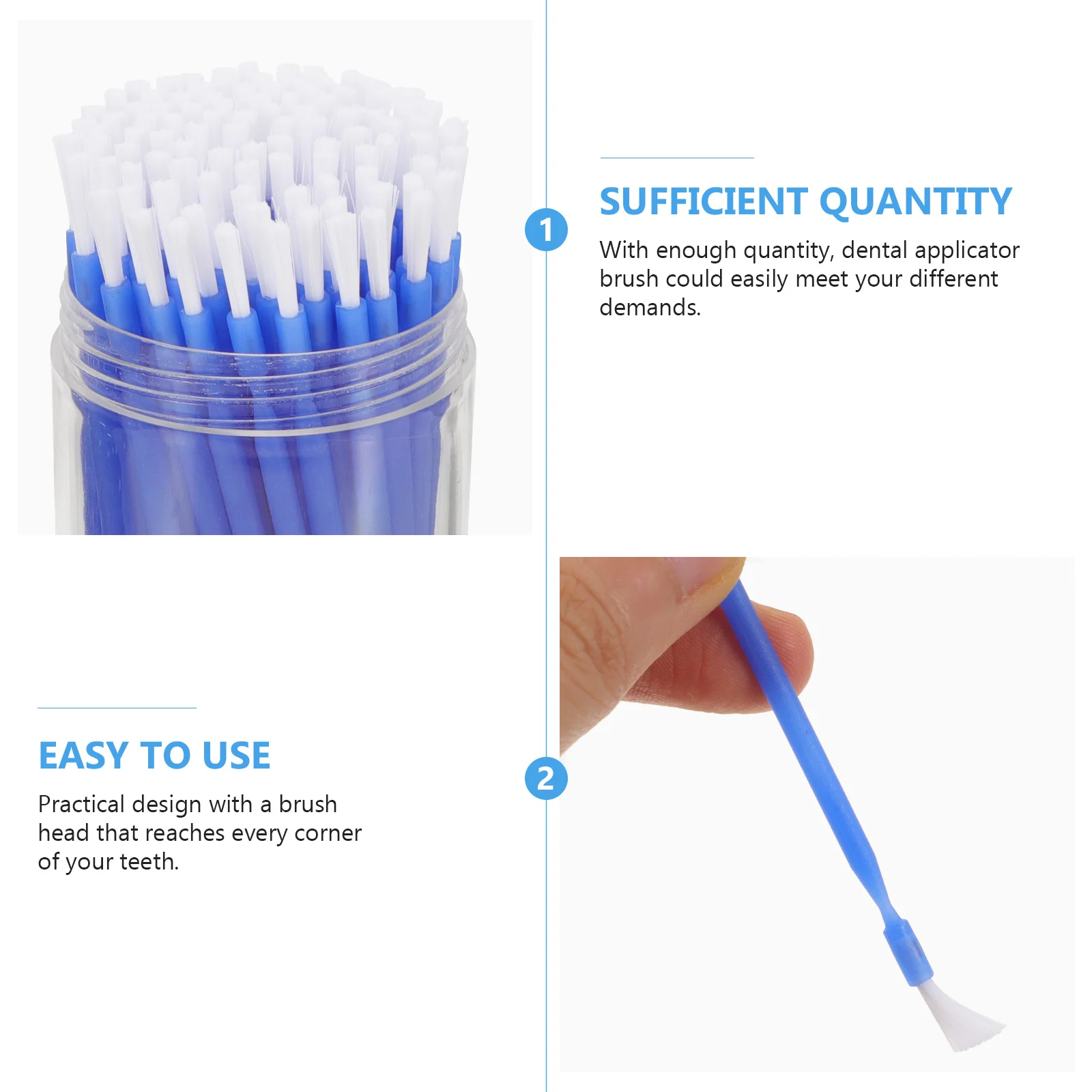 

100Pcs Teeth Fluoride Applicator Brush Disposable Dental Tools for Medication Adhesive Application Fine Tip Easy Handling