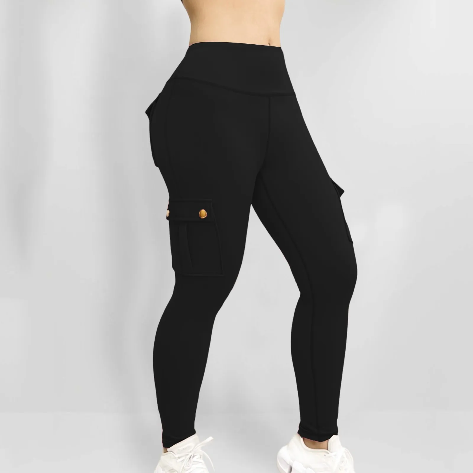 

Pockets Gym Pants Women High Waist Fashion Fitness Leggings Skinny Stretch Outdoors Comfortable Sport Trousers