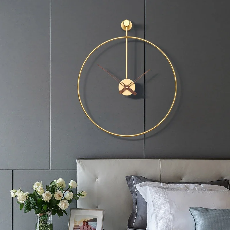 

Best Selling Items cheap living room decor Double Pipe gold wall clock 17 inches