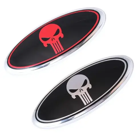 3D 7" Oval Skull Logo Car Rear Tailgate Nameplate Badge Emblem for F150 F250
