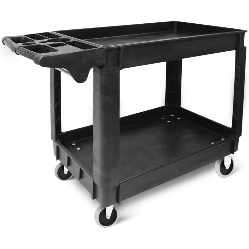 

80855 500-lb Utility Service PP Cart With Two Trays and Wheels 30 Inch X 16 Inch Overall Dimensions