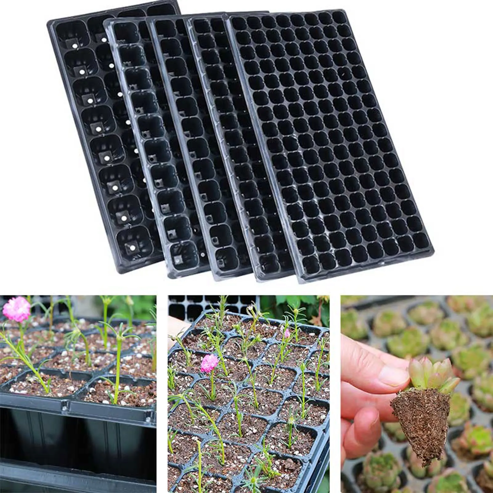 

10 piece Germination Seedling Trays Garden Starter Trays Strength Seed Germination Plant Flower Pot Nursery Grow Box Garden