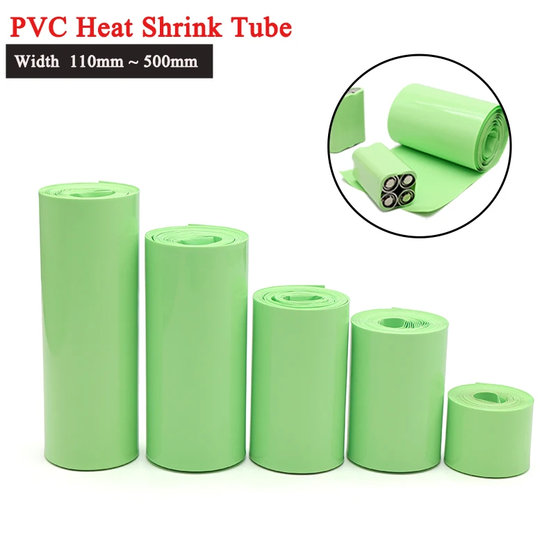 

18650 Lipo Battery Pack PVC Heat Shrink Tube 110mm ~ 500mm Insulated Protection Film Wrap lithium Case Cable Sleeve Fruit Green