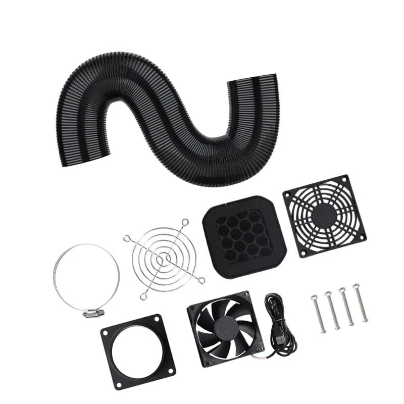 

Fast Speed USB Exhaust Fan Set For 3D Printer Insulation Protector Efficiently Removes Smokes And Odors