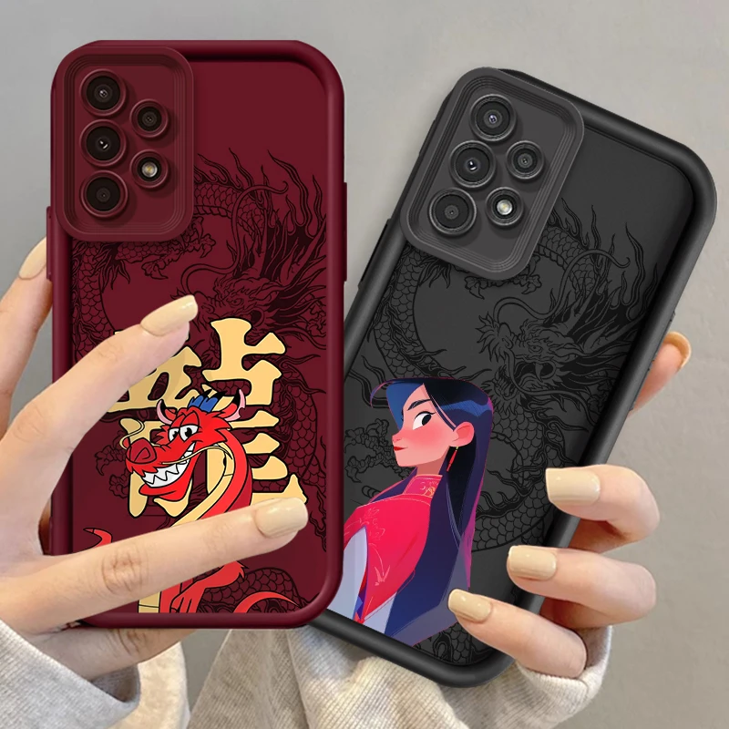 

Disney Mulan Dragon Cute For Samsung A73 A71 A54 A53 A52 A51 A33 A32 A21S A14 A13 A12 A25 A04 A05 5G Eye Ladder TPU Phone Case