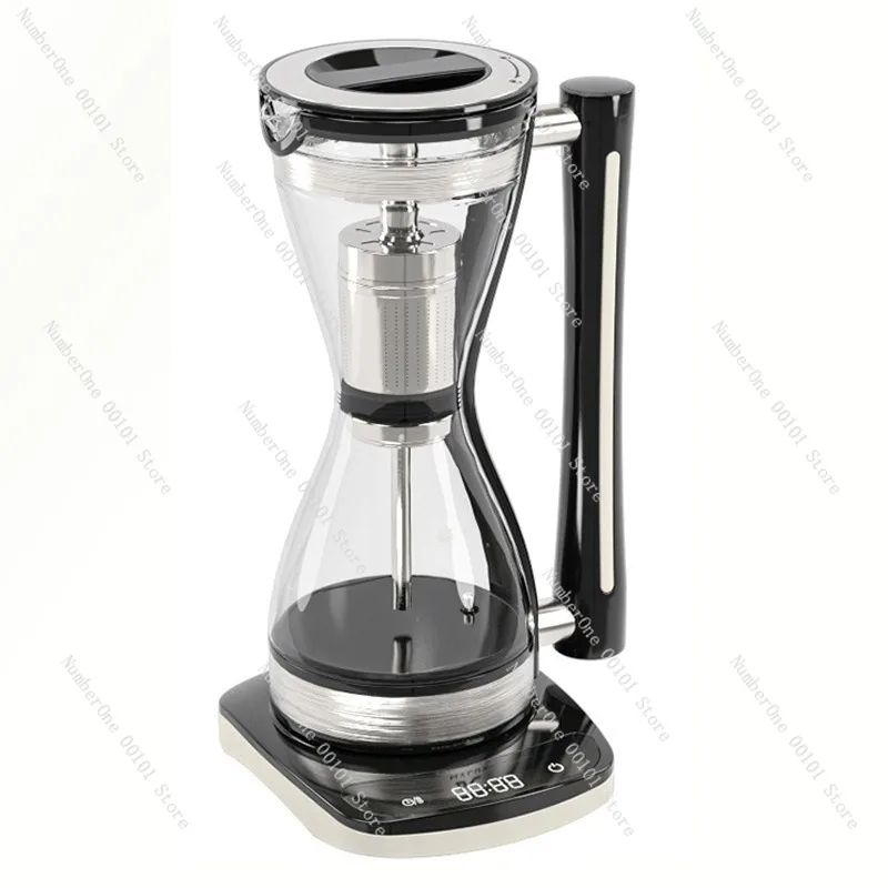 Home Barista Electric Siphon Coffee Maker Vacuum Brewer with Heating Base Glass Hand Drip Pot for Household Office American