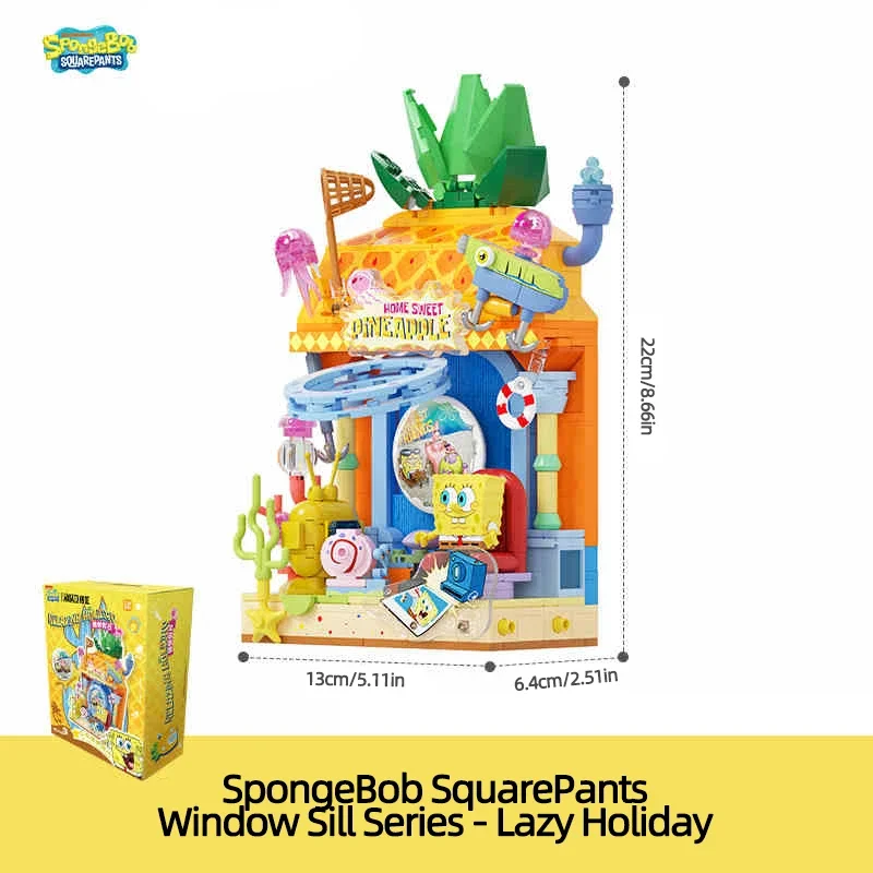 SpongeBob SquarePants Building Blocks Pineapple House Island Portrait House Model Cartoon Model Bricks Kids DIY Toy Holiday Gift