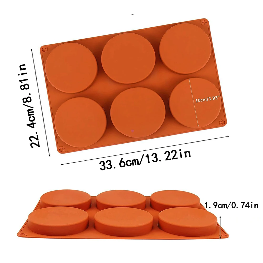 6 ثقوب قالب من السيليكون المستديرة كعكة المعجنات قوالب الخبز هلام بودنغ الصابون شكل كعكة الثلج أداة زخرفة القرص قالب البسكويت الخبز